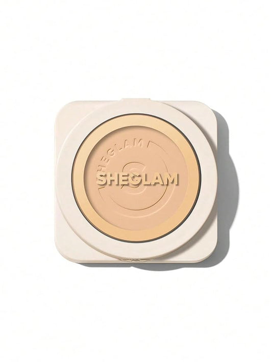 SHEGLAM SKin-Focus Full Coverage Powder Foundation Oil-Control Lightweight Face Pressed Powder Makeup-Mocha