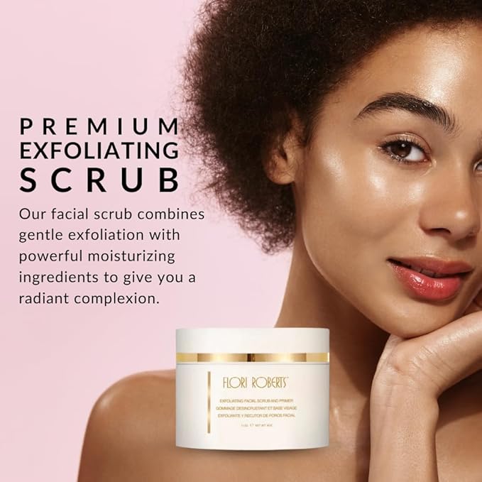 Exfoliating Facial Scrub by Flori Roberts, Face Mask for Women of Color or Deeper Skin Tones, Moisturizing and Smoothing, Helps Improve Skin Tone and Texture