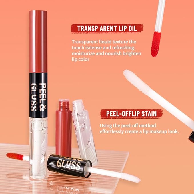 Cool Taupe Peel Off Lip Gloss Tattoo and Lip Oil, Lip Stain Peel Off Masque - Peel Off Lip Tint,Long Lasting Waterproof Transfer-proof Lip Mask Lip Gloss Peel Off Lip Liner,Stay Lip Makeup 06#