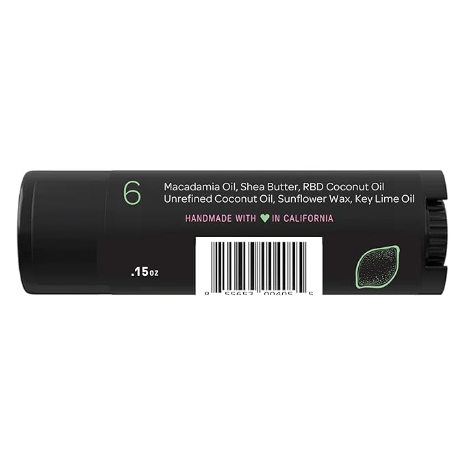 Natural Lip Butter Lip Balm - Key Lime - Pure Enough to Eat - Made With Just 6 Vegan Ingredients - Moisturizing Lip Care for All Day Hydration (4-Pack)