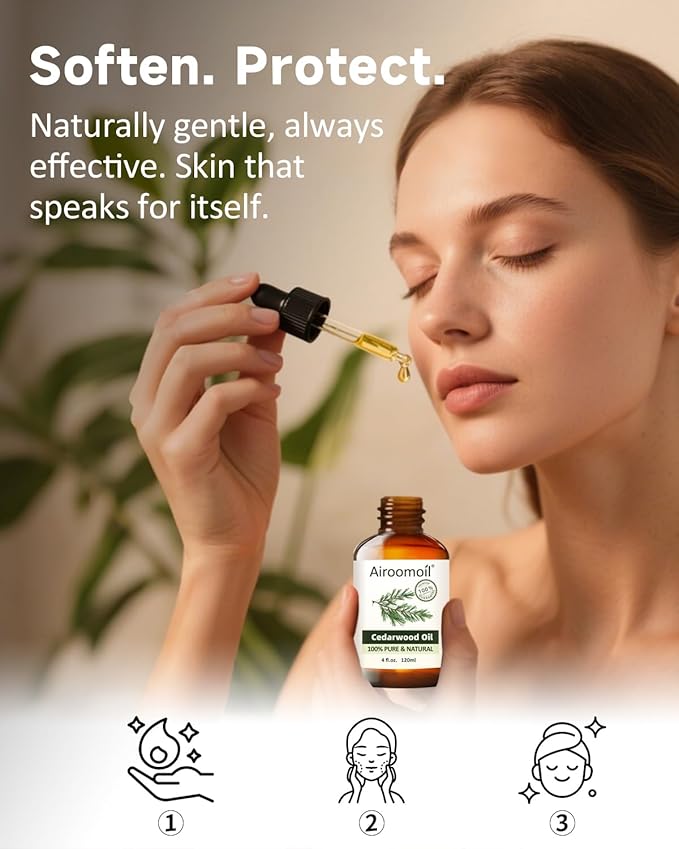 Pure Cedar Essential Oil, 100% Pure Natural Cedar Essential Oil, Premium Grade Essential Oils for Diffusers for Home, Skin, Care Massage, Soap Making, Aromatherapy, 4 Fl Oz | 120ml