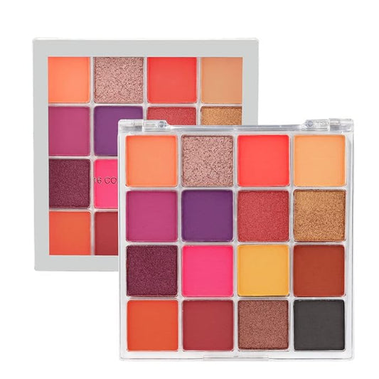 16 Girds Colorful Matte Shimmer Eyeshadow Palette for Eye Makeup,High Pigmented Eye Shadow Primers Powder Palet de sombras de ojos-Glitter Color#