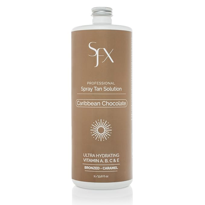 SunFX Caribbean Chocolat-All Natural Spray Tanning Solution 4 Fl Oz | DARK SUMMER)