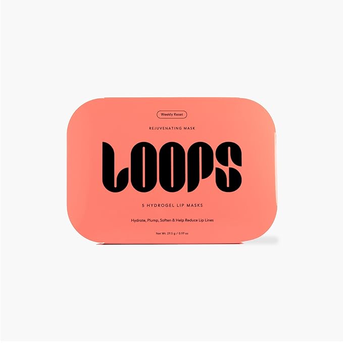 LOOPS Weekly Reset Hydrogel Lip Mask - Super Hydrating Mask for Moisturizing Lips - Rejuvinate and Reduce Signs of Puffiness - Gifts for her - 5 Pc