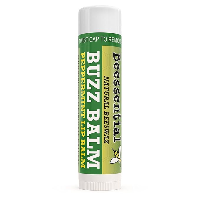 Beessential Natural Bulk Lip Balm, Peppermint, 18 Pack | For Men, Women, and Children. Great for Gifts, Showers, & More