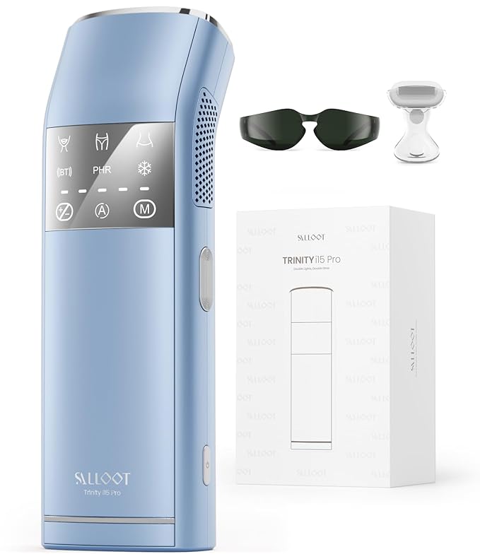 IPL Laser Hair Removal for Women and Men, 2 Lights, 2℃, 16.6 cm² Sapphire Ice Cooling for Sensitive Skin, 4-Pulse Mode for Ingrown Hair, Bikini, Face, Body Permanent Epilator Home Hair Removal Device