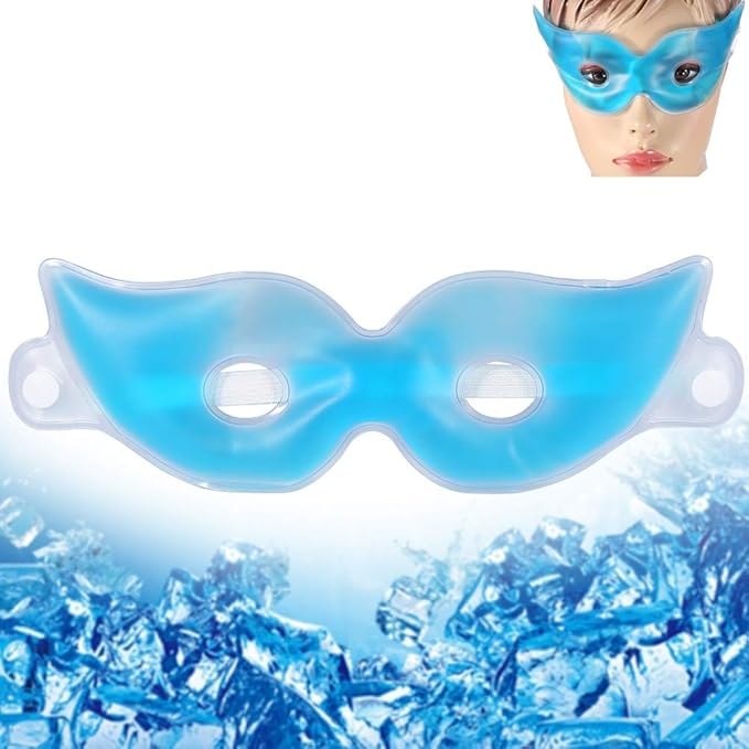 Cold Eye Mask Gel Bead Cooling Soothing Cold Eye Mask Pack Reusable Ice Mask Cold Pack for Woman & Man Sleeping, Relief Puffy Eyes, Dark Circles, Dry Eyes, Relaxing Sleep