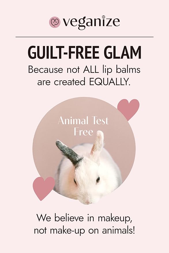 Veganize Collagen Lip Glass Balm | Hydrating Lip Balm in 9 Vibrant Colors | Moisturizing Lip Care Infused with Collagen Jelly Magic | No Animal Trial Lip Balm 0.06 oz (No. 2 Shy Pink)