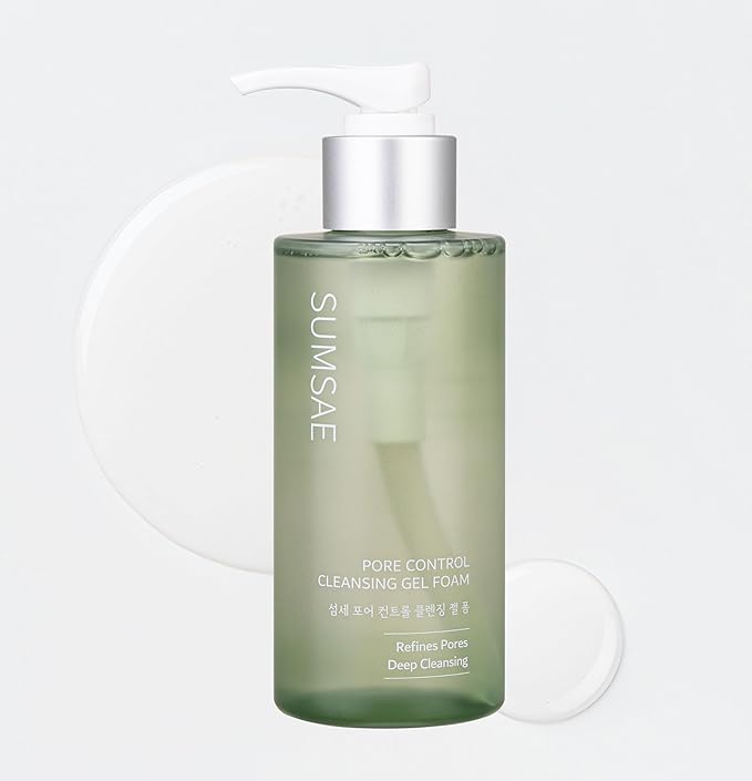 Pore Control Cleansing Gel Foam - Korean Skincare Gel to Foam Cleanser with Green Tea, Chestnut Shell, and Botanical Complex for Pore Care, Sebum Balance and Makeup Removal, 155ml / 5.24 fl.oz.