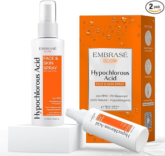 Hypochlorous Acid Spray for Face 0.02% - Cleansing Hypochlorous Solution - All Natural Face and Skin Spray (250ml)