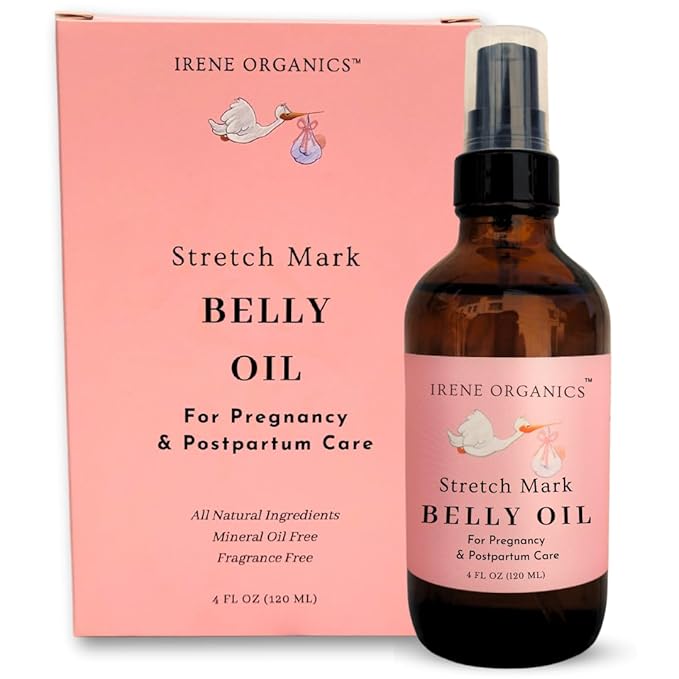 Organic Belly Oil for Pregnancy Stretch Mark Prevention and Treatment Award Winning Anti Stretch Mark Tummy Oil For Pregnancy and Postpartum - Hydrating Bump Serum