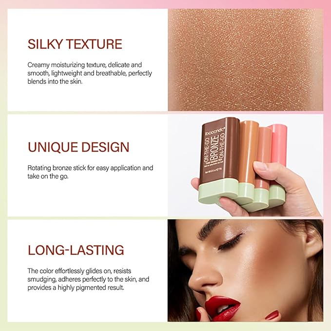 Multi-Use Makeup Blush Stick, Tinted Solid Moisturizer On-the-Go Blush, Multi-use Cream Blush Stick for Cheek & Eyes & Lips, Waterproof Natural Nude Makeup for All Skin (1# Warm Glow)
