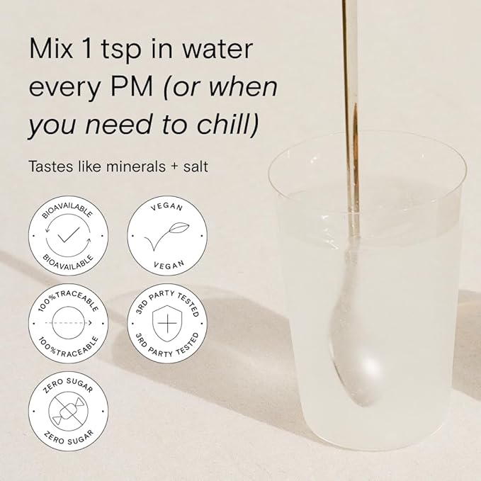 Moon Juice Magnesi-Om Magnesium Powder Supplement - Chelated Magnesium Complex + L-Theanine Blend for Rest, Relaxation & Regularity - Vegan, Non-GMO & No Sugar, Unflavored, 3.9 oz, 30 Sevings