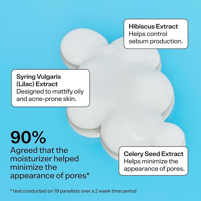 Bubble Skincare Cloud Surf Water Cream Travel Size Face Moisturizer - Hydrating & Mattifying Moisturizer to Help Rebalance Oils & Minimize Pores with Celery Seed Extract (30ml)