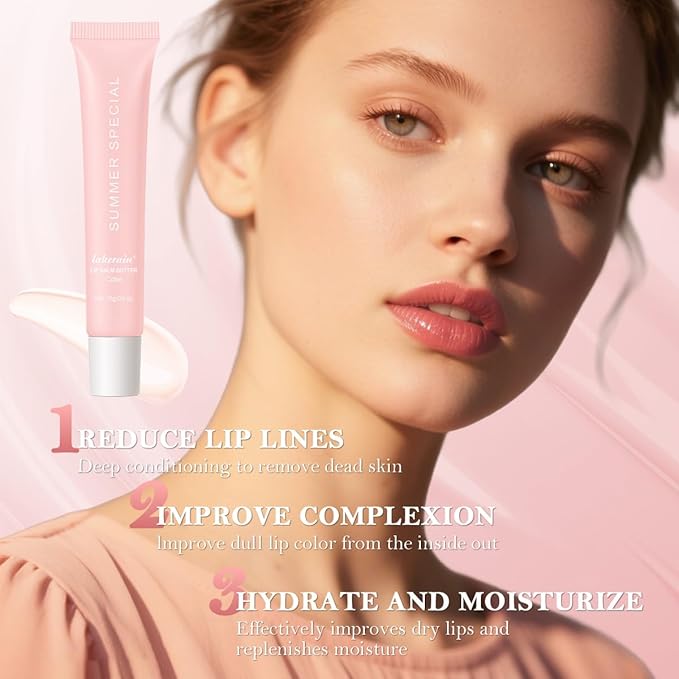 Summer Lip Butter Balm, Moisture and Hydration Lip Gloss, Long-lasting Hydrating Non-Sticky Lip Balm, Soften Dry Lips Lip Care (#Cake, 1Pcs)