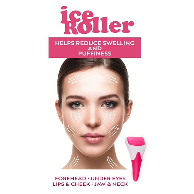 Elizabeth Mott Ice Roller for Face & Eyes Cooling Facial Massager to Reduce Puffiness Under-Eye Bags & Swelling Tighten Pores Boost Circulation Soothe Irritation, Numb Pain for Women and Men