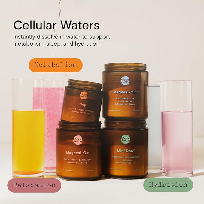 Moon Juice Magnesi-Om Magnesium Powder Supplement - Chelated Magnesium Complex + L-Theanine Blend for Rest, Relaxation & Regularity - Vegan, Non-GMO & No Sugar, Unflavored, 3.9 oz, 30 Sevings