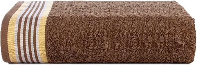 CASA COPENHAGEN He & She 4 Pieces Large Bath Towel Set- Brown + Beige, 550 GSM, Designed in Denmark Made of Soft Egyptian Cotton for Bathroom, Kitchen & Shower