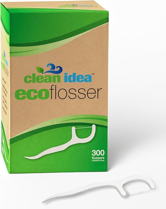 EcoFlossers 300ct, Eco Friendly Flossers for Adults & Kids, Everyday Dental Floss Picks, Easy on Gums Floss Picks for Teeth, Tooth Flossers