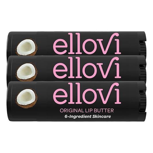 Natural Lip Butter Lip Balm - Original - Pure Enough to Eat - Made With Just 6 Vegan Ingredients - 100% Natural & Organic Moisturizing Lip Care for All Day Hydration (3-Pack)