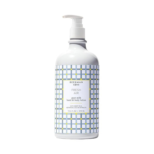 Beekman 1802 Goat Milk Body Lotion, Fresh Air - Scented - 12.5 oz - Hydrating & Moisturizing with Shea Butter - for Sensitive Skin - Cruelty Free - Packaging May Vary - Pump Included, Ready for Use