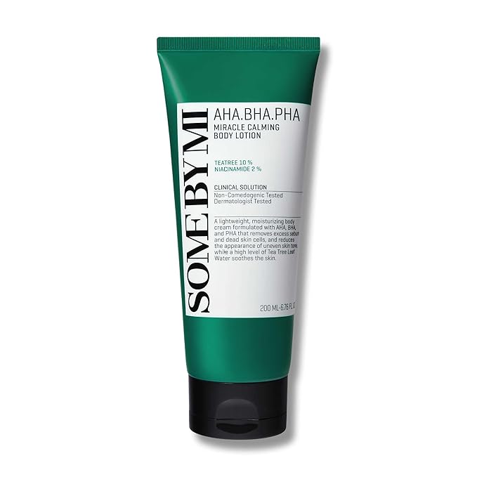 SOME BY MI AHA BHA PHA Miracle Calming Body Lotion – 6.76oz, 200ml – Korean Exfoliating Salicylic Acid Body Moisturizer for Dry Skin – Daily Hydration & Soothing Care with Centella – Korean Skin Care