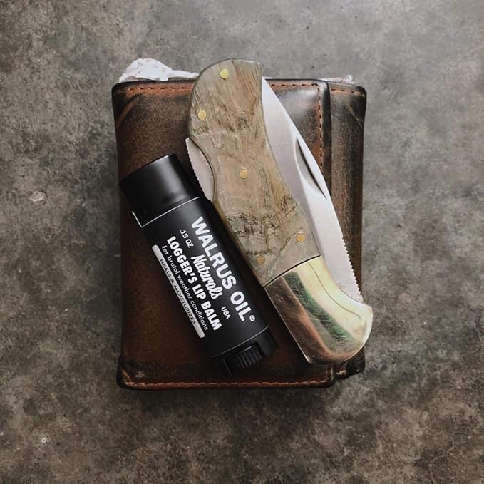WALRUS OIL - Logger's Lip Balm, 2-Pack, 100% Vegan, Made with Candelilla Wax, Almond Oil, Coconut Oil, Jojoba Oil, and Natural Ingredients.