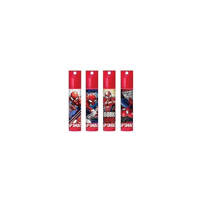 Lip Smacker Lip Balm & Lanyard Duo - Flavored Moisturizing, Smoothing Soft Shine, Hydrating & Protecting Fun Tasty Flavors, Cruelty-Free & Vegan - Spiderman