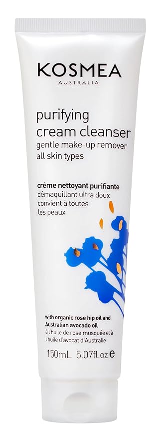 Purifying Cream Cleanser – Hydrating Face Wash for Dry, Sensitive or Normal Skin – Rosehip and Avocado Oil with Vitamins A, B, D – Non-Drying Daily Cleanser – 5.07 fl oz
