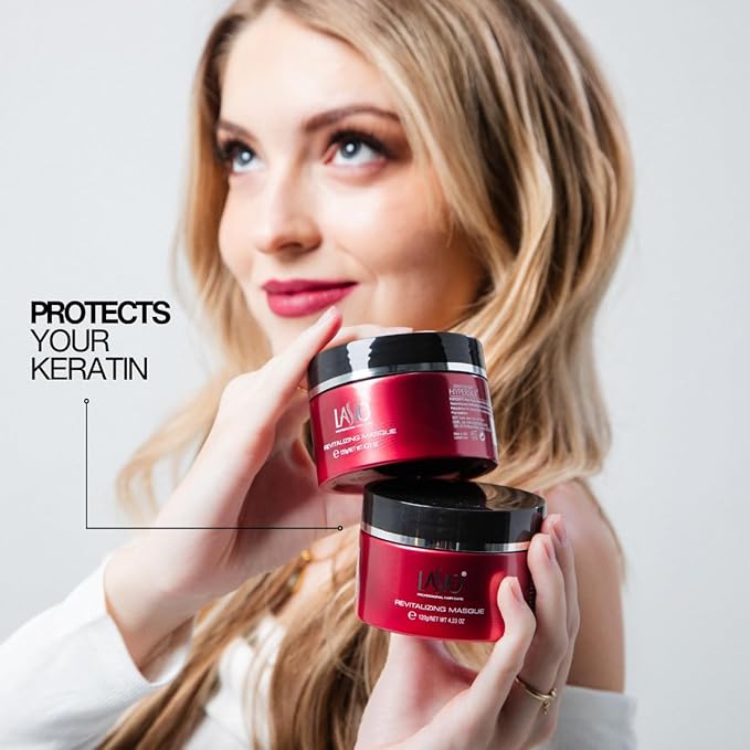 Lasio Hypersilk Revitalizing Hair Masque – Deep Conditioning & Hair Repair with Cocamide Oil & Keratin – Enhances Keratin Treatment Longevity – For Dry, Damaged & Color-Treated Hair – 4.43 oz