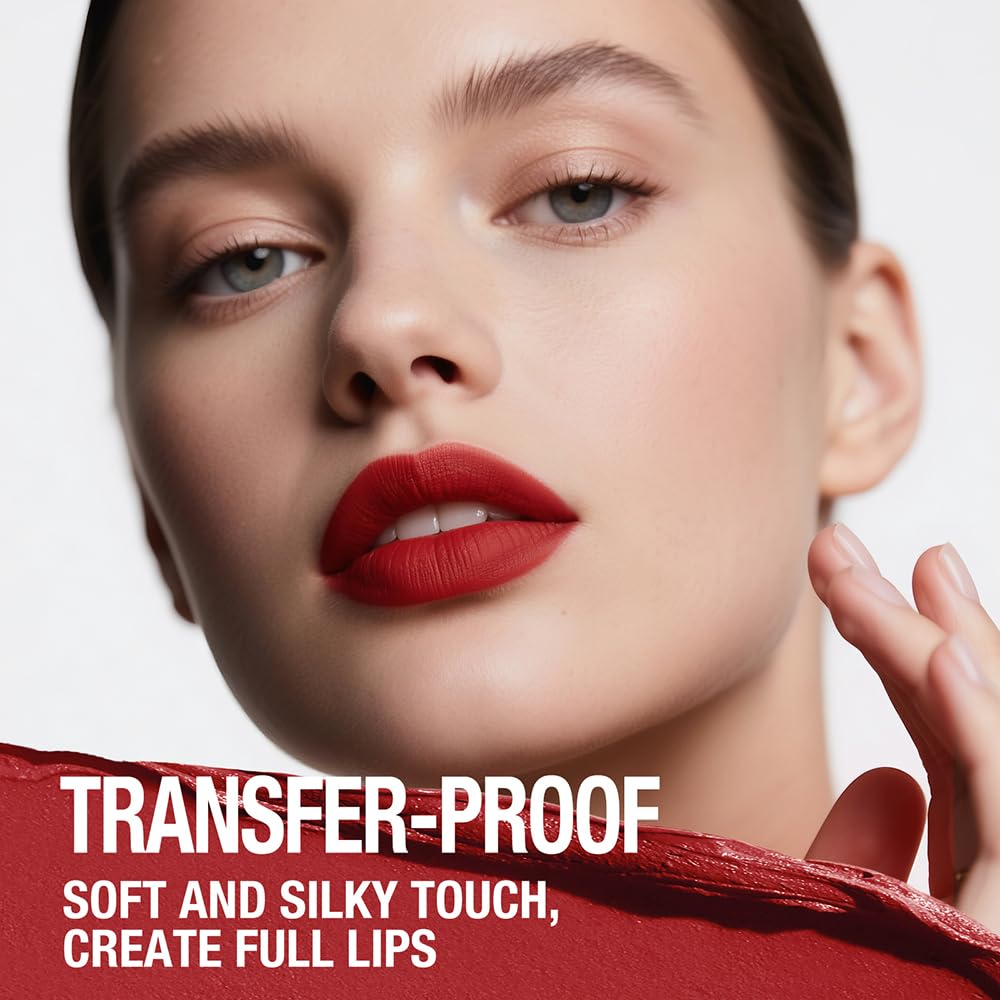 12Pcs Matte Lipstick + Lip Liner Pens Lip Combo Sets, Creamy Matte Lip Makeup Kit Long-Lasting Waterproof, Smudge-Proof Highly Pigmented Formula, Bold & Chic Shades Makeup Set (Bold Reds Collection)