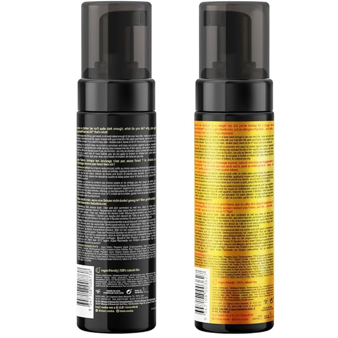 b.tan Dark & Long Lasting Self Tan Kit | Besties Bundle - Dark Tanning Mousse Duo with Mitt Applicator Glove, 1 Hour Express, Fast Sunless Tanner, Face & Body, No Fake Tan Smell, Vegan & Cruelty Free