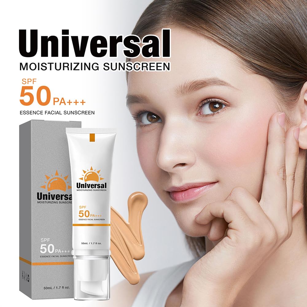 Tinted Sunscreen For Face SPF 50, Universal Protector Solar 50 Moisturizer, Hydrating Sun Essence Face Sunscreen, UV Defense, Travel Size, 1.7 Fl.OZ