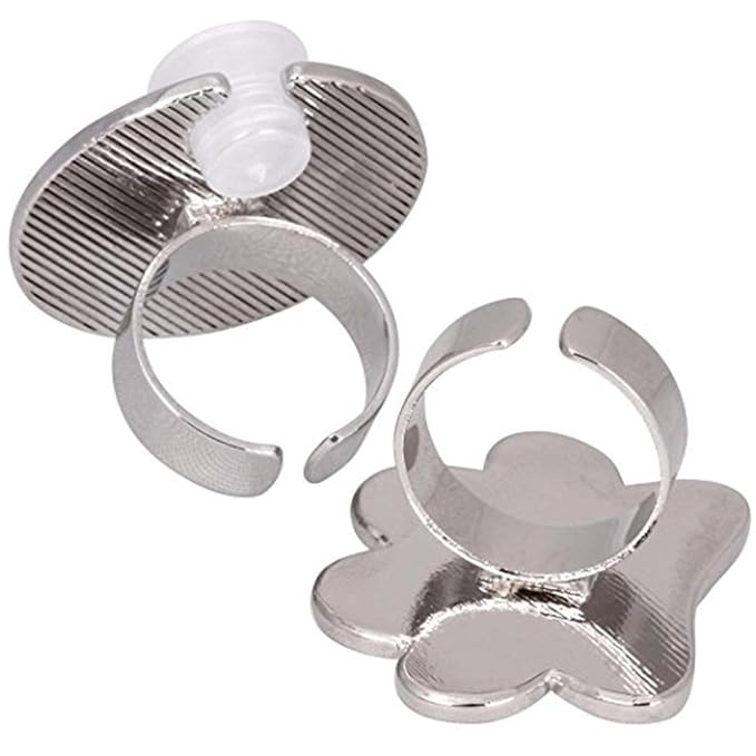 2 Pieces Mini Nail Art Polish Holder Nail Art Palette Rings Nail Palette Finger Rings