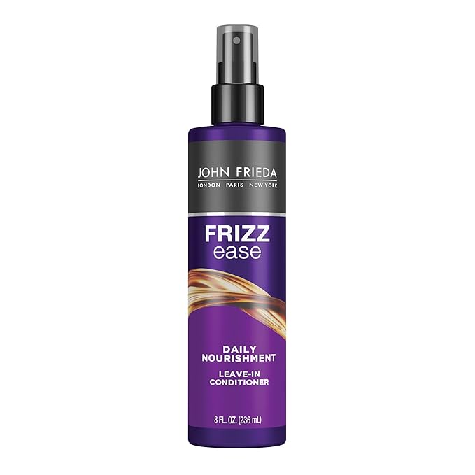 John Frieda Frizz Ease Daily Nourishment Leave-In Conditioner, Detangles Frizzy, Damaged Hair, Reduces Breakage, Protects Against Heat, with Vitamins A, C, E & Green Tea Extract, 8 Oz