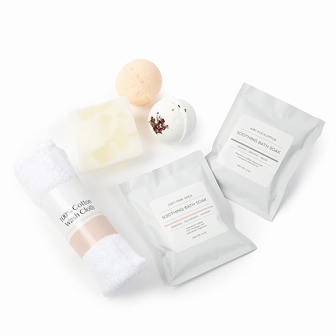 Dear Ava Spa Gifts for Women | Organic Self Care luxury Anti Stress Relaxing Bath and Body Kit Set Basket Box for Her with Heartfelt Card | Premium Spa Gift for Girls Mom