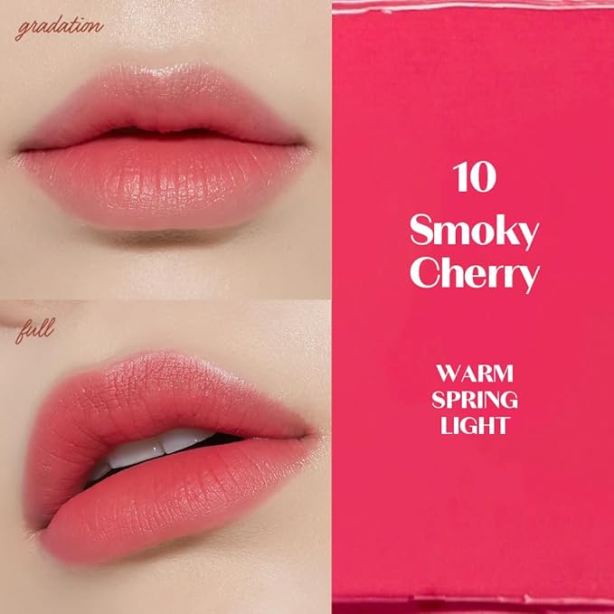 ETUDE Fixing Tint #10 Smoky Cherry (4g) | Long Lasting High Pigmented Liquid Lipstick | Waterproof Lightweight Matte Finish Lip Stain | Full Coverage | Korean Makeup, Kbeauty
