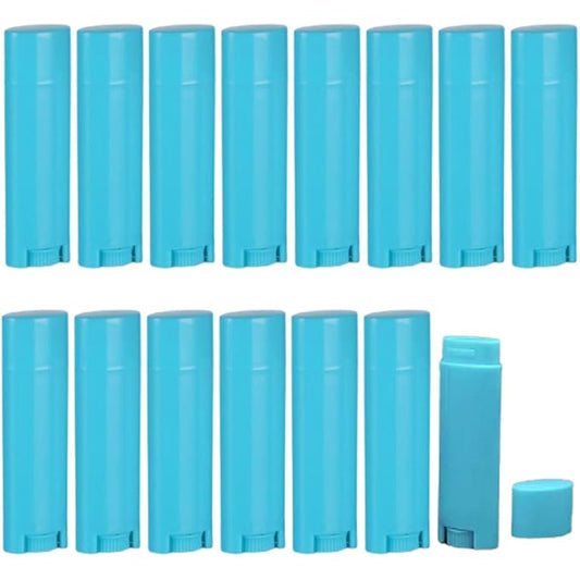 5ml 100Pcs Empty Oval Deodorant Lip balm Tubes Containers Twist-up Refillable Containers for Lipstick,Chapstick,Homemade Lip balm,DIY Deodorants(Sky Blue)