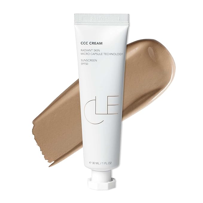 CLE Cosmetics CCC Cream (Warm Medium Light 203 / SPF 50) - Color Correcting CC Cream with Sunscreen - Lightweight, Hydrating, Light to Medium Coverage Foundation - BB & CC Hybrid - 1 fl oz