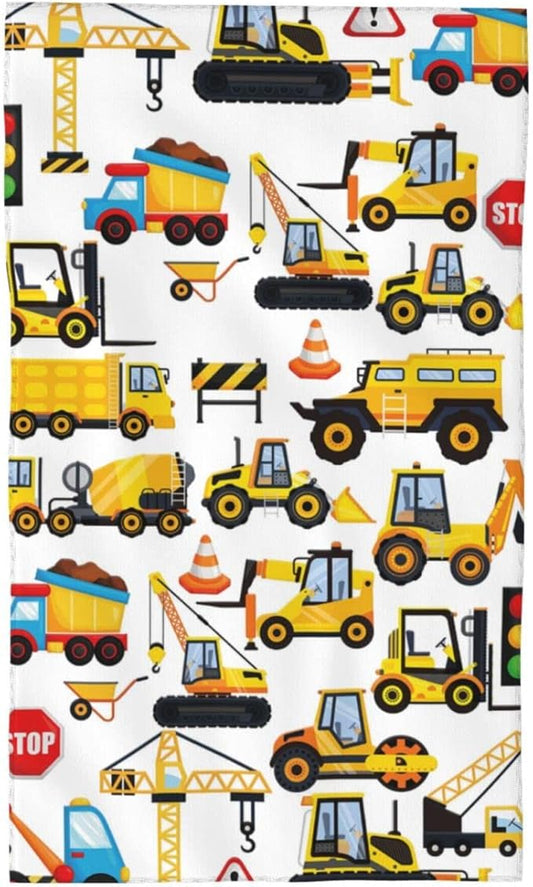 Cartoon Truck Bathroom Towels Absorbent Compact Beach Towel Soft Fingertip Towels for Shower Swim Pool Beach Spa Gym Yoga Travel 27.5x16 in