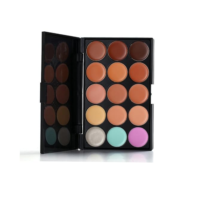 15 Colour Makeup Contour Palette-Cream Concealer Kit,Blemish Face Contouring Highlighter Palette,Professional Base Foundation Beauty Make up Cream+11pcs Makeup Brushs