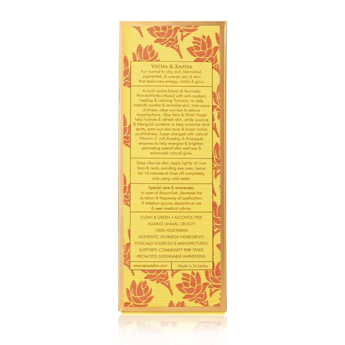 SPA CEYLON True Turmeric Vitamin C Glow Anti Pollution Gel Facial Masque | Natural Exfoliation | Face Mask | Skin Care | Hydrating
