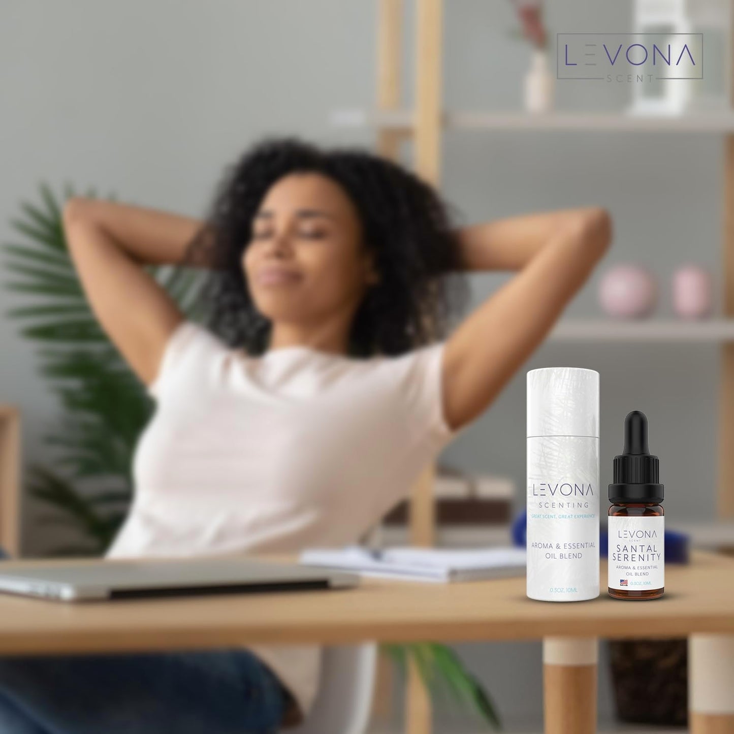 Levona Scent Essential Oils - Scents for Home, Hotel & Office Use - Perfect for Home Diffuser & Humidifiers - Aroma Fragrance Oil, Ideal for Massage, Relaxation, and Spa - Santal Serenity, 10ml