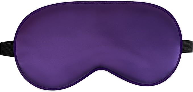 Sleep Mask, Silk Eye Mask for Sleeping with Adjustable Strap, Blindfold Eyeshade for Men & Women, Comfortable & Soft Eye Cover Eyeshade for Night Sleep (Dark Purple)