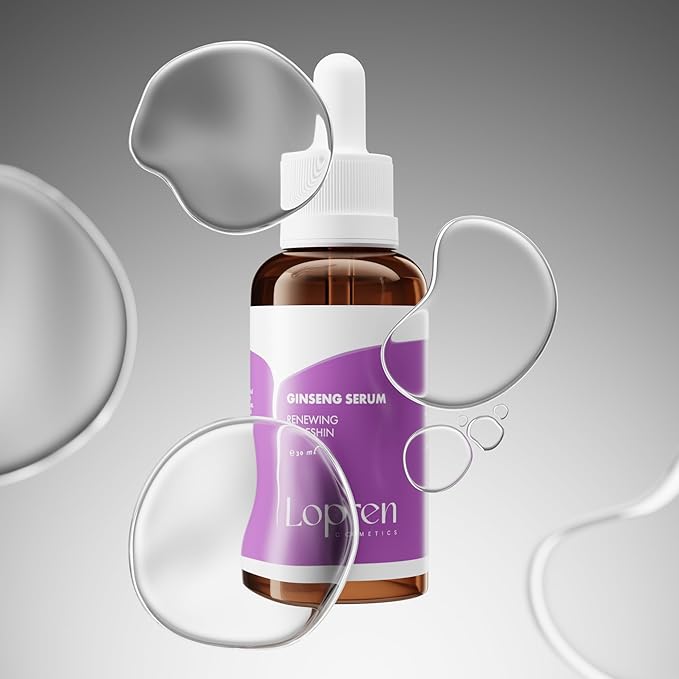 Ginseng Serum, Skin Renewing & Hydrating Facial Serum, High-Potency Ginseng & Peptides for Anti-Aging, Wrinkle Care & Skin Radiance, Paraben-Free & Fragrance-Free, 1 Fl Oz