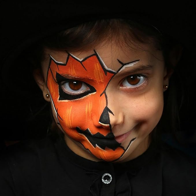 MEICOLY Orange Face Body Paint Stick(1.06 Oz),Cream Blendable Face Paint,Orange Eye Black Baseball/Softball,Sweatproof Waterproof Face Painting for Halloween Pumpkin Special Effects SFX Cosplay Makeup