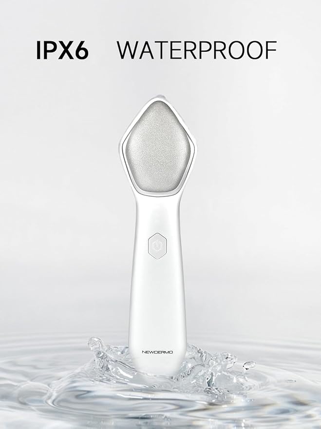 NEWDERMO Microdermabrasion Machine Pro, Large Diamond Electric Microdermabrasion Wand Tool With 3 Levels Frequency for Face Body Exfoliate Skin Care(White)