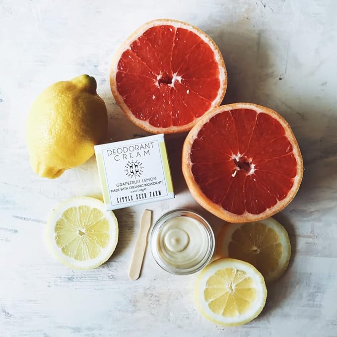 Little Seed Farm All Natural Deodorant Cream, Aluminum Free Deodorant for Women or Men, 2.4 Ounce - Grapefruit Lemon