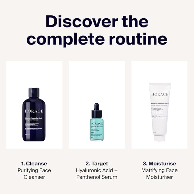 HORACE Hyaluronic Acid + Panthenol Face Serum for Men – Advanced Moisturising Facial Treatment for Dry Skin, Dehydration Lines, and Elasticity – Vegan Skincare for All Skin Types – Unscented, 30ml