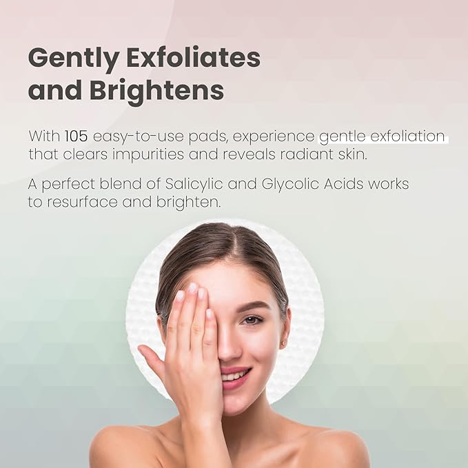 Tea Tree Toner Pads - 105 Pads - Well Soaked & Wet - Dual Sided - Saliclyic Acid - for Exfoliation, Hydration & Acne Treatment - Soothing Irritated Skin & Inflammation - for All Skin Types